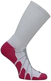 Sox MultiSport Compression Plantar Fasciitus Support Zone Silver Drystat Polypro Crew Socks, White/Pink, Small - SS3011