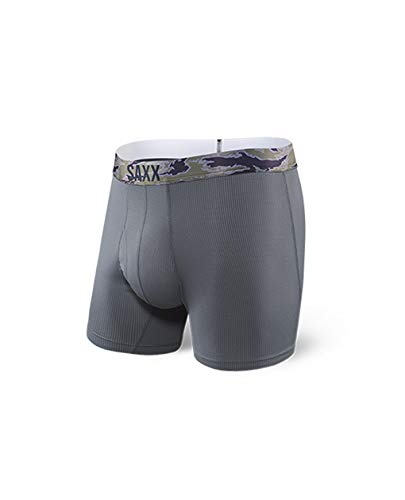 Saxx Underwear Quest 2.0 Men's Boxer Briefs Ballpark Pouch Dark Charcoal Medium