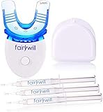 Teeth Whitening Kit Dental Teeth Whitener Removes Stains Effectively, Non Sensitive Safe for Enamel, Led Light with 5 Bulbs, 3×3ml Gel Syringes