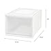 IRIS USA 591088, BC-500D, Box Chest Drawer (3 Pack), Deep, White/Clear, 43 Quart