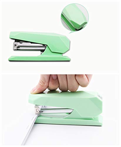 Mint Green Stapler Desk Premium Spring Powered Staplers No-Jam Desktop Executive Stapling Tool with Non-Slip Base 20 Sheets Capacity Diamond Shape Office School Supplies (Mint Green)