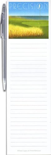 Golf Lovers' Magnetic List Pad & Pen Gift Set, "Precision"