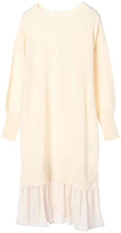 Amazon Co Jp アースミュージック エコロジー スカートドッキングニットワンピース アイボリー F 服 ファッション小物