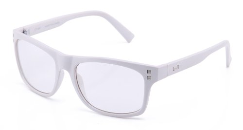 IG Unisex Stylish Round Clear Lens Plastic High Fashion Glasses in White