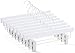 TOPIA HANGER All White Wooden Pants Hangers, Wood Skirt Hangers with Clips, Deluxe Hanger with 360° Swivel Anti-Rust Flat Hook, Smooth Finish Wood for Slacks Trousers Hanger 20 Pack -CT03W