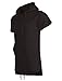 Screenshotbrand Mens Hip Hop Longline Premium Tee - Pullover Hooded Fashion T-Shirt High-Low Distress Ripped - Black - Medium