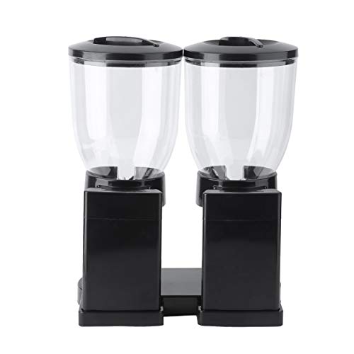 Double Chambers Dry Food Cereal Dispenser Airtight Kitchen Storage Twin Container Dual Control For Oatmeal Candy Granola Nuts