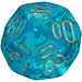 Chessex Dice: Polyhedral 7-Die Borealis Dice Set - Teal with Gold Numbers CHX-27486
