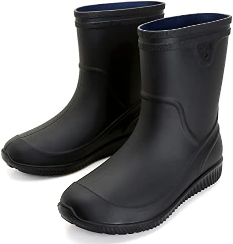 XTJSCBDSH Rain Boots for Men Women, Mid-Calf Waterproof Rubber