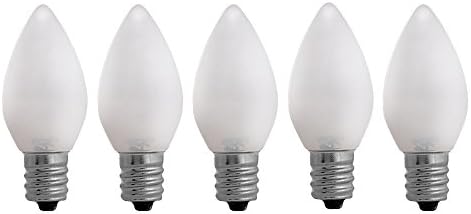 C7 Warm white Opaque LED Bulbs - 5 pack Smooth Lens Warm white Opaque C7 Replacement Bulbs