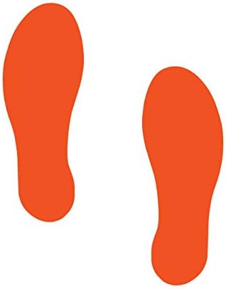 Superior Mark AMZ-CFT1-OG Carpet Footprints, 3.5" Width x 10" Length, Orange Glow, One Pair (Pack of 2)