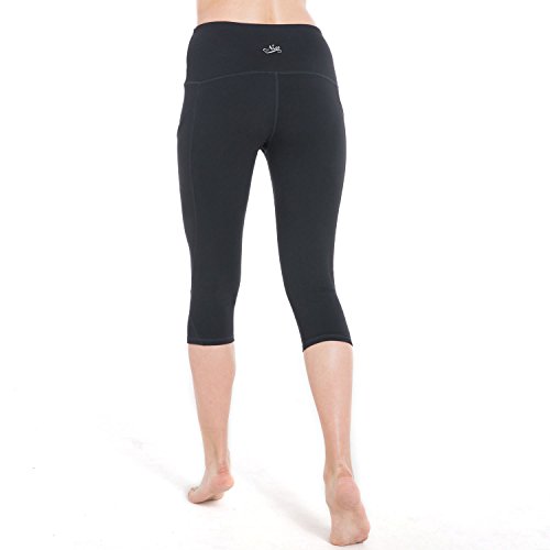 NBDIB Women's Yoga Pants Fashion Workout Capri Running Leggings - High Waist Yoga Pants With Pocket,Yogacapris701-black,Large