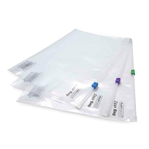 Rapesco 0978 Plastic Wallet Zip Folder, Plastic Zip, A4+, Transparent, Pack of 5