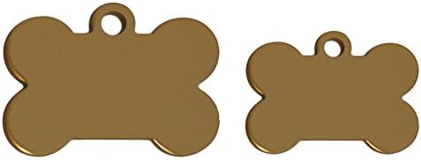 10 Bulk Wholesale Blank Bone Shape Premium Pet Id Tag, 9 Colors, 2 Sizes to Choose from (Gold, Large)
