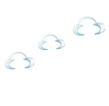 Haobase Dental Cheek Retractor Mouth Opener for Teeth Whitening Clear Blue C-shape (Size S,M,L Pack of 3)