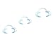 Haobase Dental Cheek Retractor Mouth Opener for Teeth Whitening Clear Blue C-shape (Size S,M,L Pack of 3)