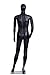 Male Full Body Durable Plastic Abstract Egg Head Mannequin with Movable Head Black (SM1 BLK)