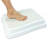 Vive Bath Step (4") - Slip Resistant Shower Stepping Stool - Elevated Bathroom Safety Aid for Handicap, Elderly, Seniors Entering, Exiting Bathtub - Nonslip Heavy Duty Bathtub, Bed, Kitchen Elevator