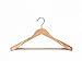 Amber Home 5 Pack Natural Wide Shoulder Wooden Suit Coat Hangers with Non Slip Pants Bar, Solid Wood Jacket Clothes Hangers Smooth Finish for Dress, Pants, Heavy Clothes (Natural, 5 Pack)