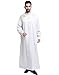 GladThink Men's Thobe with Long Sleeves Arab Muslim Wear Silver XXXL