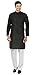 Cotton Traditional Mens Kurta Pyjama Indian Clothing (Black, XL)