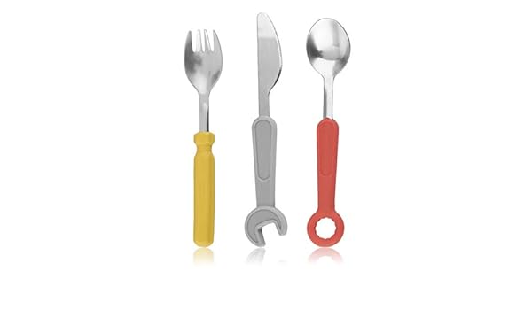 Amazon Com 3 Pcs Set Bonito Talheres De Aco Inoxidavel Garfo Faca Jogo De Jantar Talheres Garfo Talheres Set Presente Dos Desenhos Animados Do Bebe Para Criancas Kitchen Dining