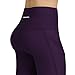 ODODOS High Waist Out Pocket Yoga Capris Pants Tummy Control Workout Running 4 Way Stretch Yoga Leggings,DeepPurple,Large