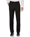 Perry Ellis Men's Portfolio Classic Fit Flat Front Folio Flex Waistband Sharkskin Pant, Black Ice, 32x32