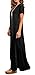ReachMe Women's Chevron Maxi Dresses Long Sleeve Floral Maxi Dress with Pockets(Black 2, S)