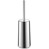 Homemaxs Toilet Brush and Holder【2019 Upgraded】, 304 Stainless Steel Toilet Brush with Long Handle, Hideaway Toilet Bowl Cleaner Brush for Bathroom(Mirror Surface Holder)
