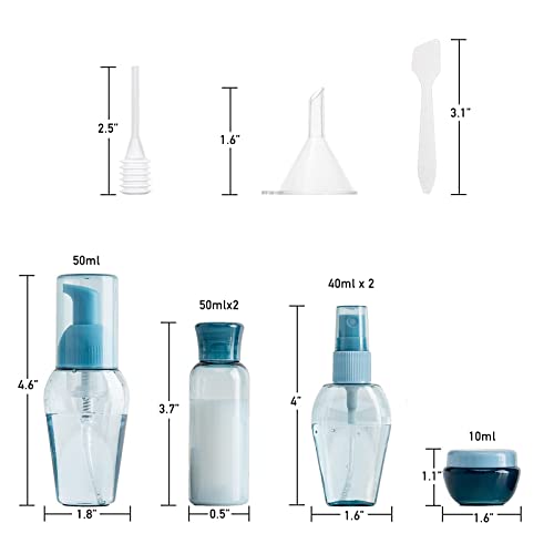 10 Pack TSA Approved Travel Size Bottles Kit Leak Proof Portable Empty