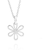 Sterling Silver Tiny Daisy Flower Charm Necklace, 18"