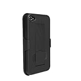 PureGear 02-001-01085 Shell Holster Combo with Kickstand for iPhone 4/4S - 1 Pack - Carrying Case - Retail Packaging - Black
