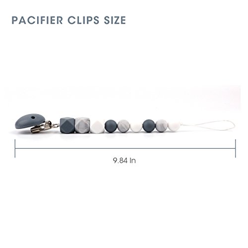 TYRY.HU Baby Pacifier Clips BPA Free Teether Soothie Pacifier Chain Holders Silicone Dummy Clip Chewable Beads Teething Toy