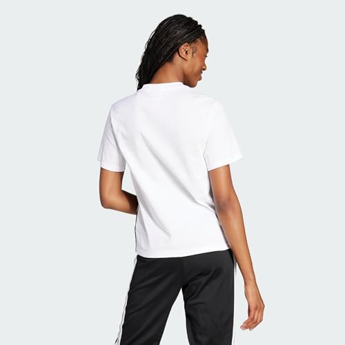 Donna Essentials 3-Stripes Cotton Shirt, White/Black, S