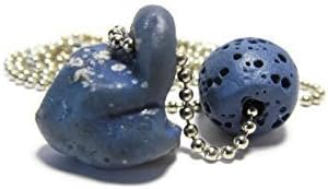 Go Indigo, Lake Michigan Leland Bluestone and Blue Lava Bead 24 Inch Necklace