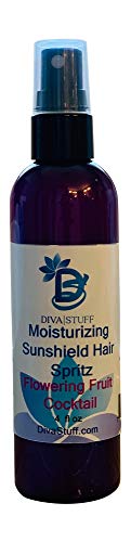 Moisturizing Sunshield Hair Spritz with Silk Amino Acids, Coconut Water and more, By Diva Stuff, Flowering Fruit Cocktail Scent