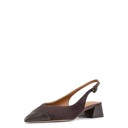 Donald Pliner Women's Payton Slingbacks, Size 6.5 in Dark Brown Suede, Comfortable & Classy Slingback Heels for Women, Casual Everyday Ladies Footwear for Office Work, Business, Events at Amazon