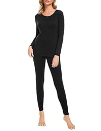 Lomon Ropa interior térmica para mujer ultra suave punto Henley Long Johns Set capa base superior e inferior
