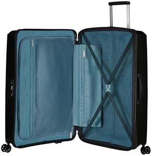 Aerostep - Spinner L, Erweiterbarer Koffer, 77 cm, 101.5/109 L, Schwarz (Black)