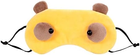 Cute Big Eye Sleeping Eye Mask &amp; Blindfold with Removeable Ice Bag Relieves Insomnia and Stress Yellow by AKEBA