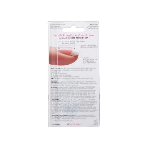 Kiss Salon Acrylic French Nails 28pc Rumour Mill KSA12, white - Image 4