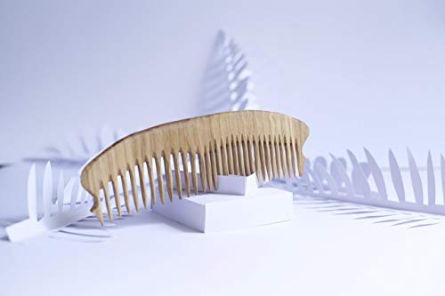 Hand Carved Hair Comb - BobolinkWoodBest Wide Tooth Oak Wood Comb - 8.66" Large Size No Static Natural Wooden Detangling Comb for Women and Men AC3 - Thumbnail 3
