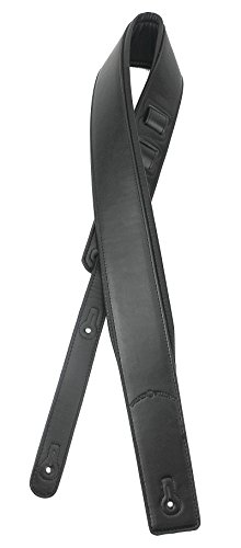 Walker & Williams G-918 Natural Finish Black Leather Padded Guitar Strap