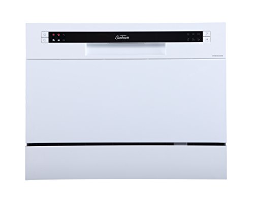 Sunbeam DWSB3602GWW Compact Countertop Dishwasher With Delay Start, White
