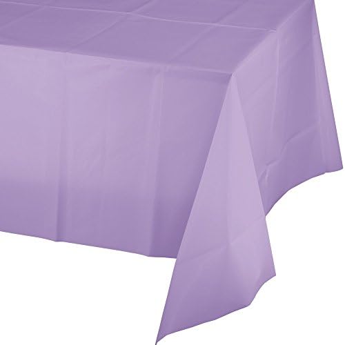 54" x 108" Heavy Duty Disposable Table Covers 8 ft. Long Rectangular Banquet Tables, 3/Pack (Lavender)