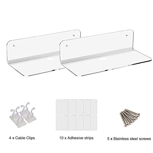 OAPRIRE Floating Shelves Set of 2 with Cable Clips Easily Expand Wall