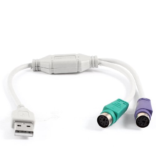 uxcell PC USB to PS/2 Mouse Keyboard Splitter Cable Adapter Converter 31cm