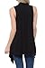 Shamaim Womens Womens Sleeveless Draped Open Front Cardigan Black Large
