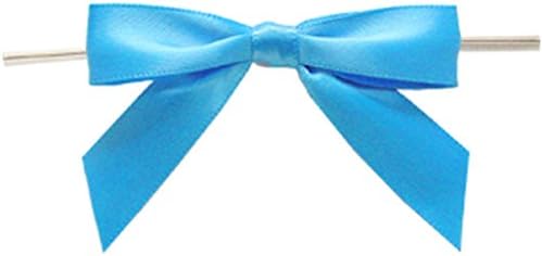 BAYWIND LTD; Medium Twist Tie Bows- 100pc (Turqouise Blue)